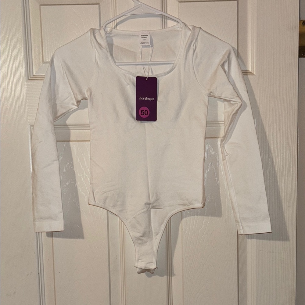 Hey Shape Long sleeve white bodysuit